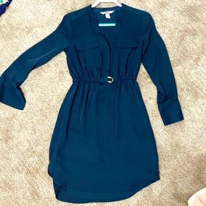 H&M size 2 long sleeve navy blue dress with belt
